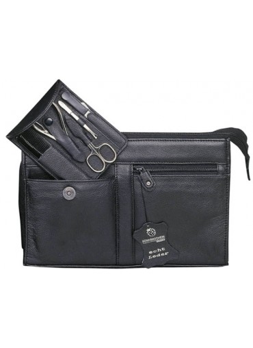 Sonnenschein Hamburg Leather Toiletry Bag With Nail Set