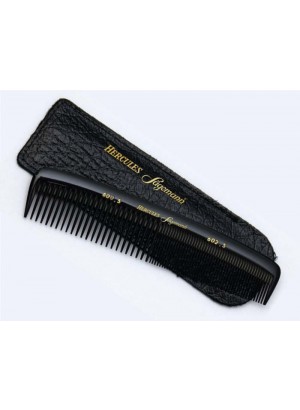 Hercules Sagemann Gents Hair Comb In Leather Pouch 6” 