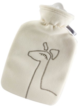  Hugo Frosch Hot Water Bottle Giraffe Fleece Cover Cream 1.8 L 