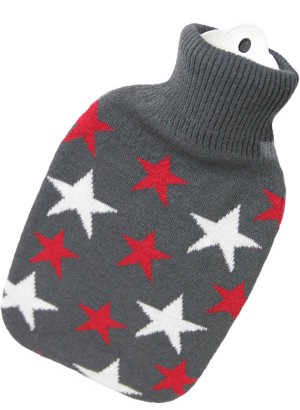 Hugo Frosch Hot Water Bottle Luxury Stars Knitted Cover 1.8 L
