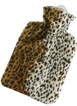 Hugo Frosch Hot Water Bottle Leopard Fleece Cover 1.8 L 