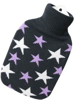 High Quality German Hot Water Bottle Luxury Stars Knitted Cover 1.8 L (0582)