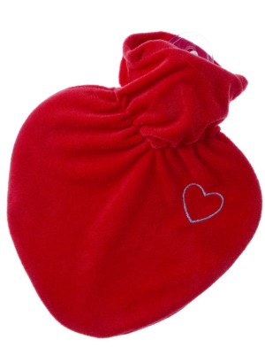 Hugo Frosch Hot Water Bottle Red Heart Fleece Cover 1 L 