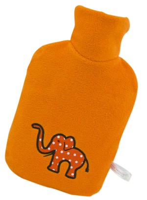 Hugo Frosch Eco Hot Water Bottle Luxury Fleece Cover Elephant 0.8 L 