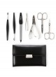  7 Piece Diabolo L Leather Manicure Set Black 